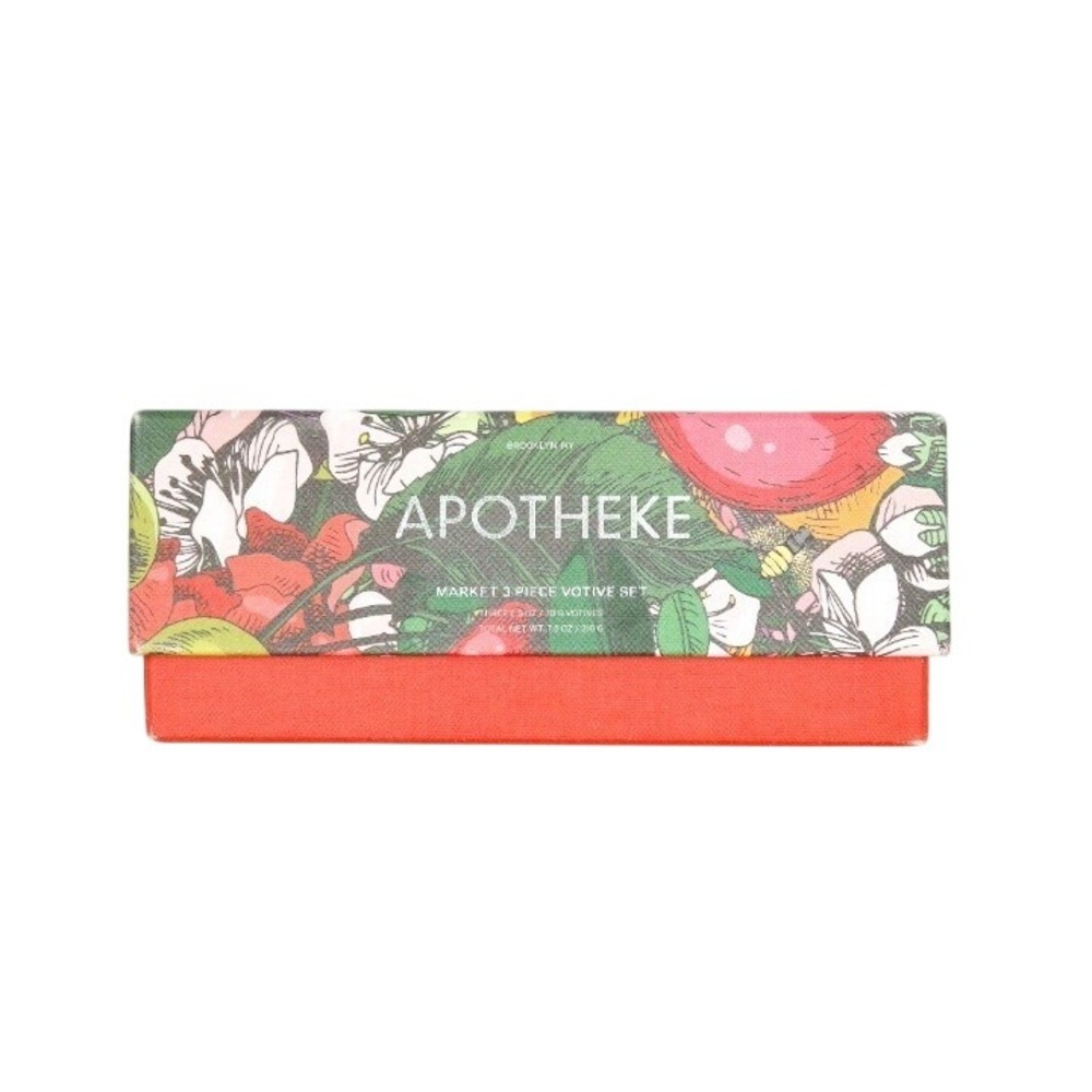 Apotheke Market 3 Piece Votive Set Tomato Tarragon, Purple Basil, and Lemon Mint